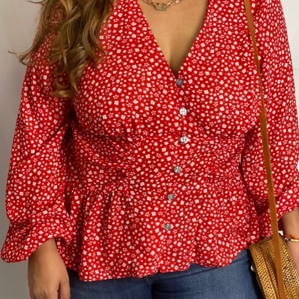 Flower top blouse -Topshop